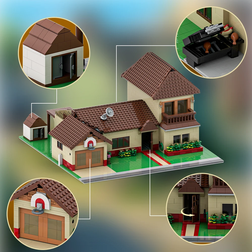Модульные строительные блоки MOC Smith Residence, рифленые анимированные городские пригородные апартаменты, вилла, дом, дизайн, кирпичная игрушка в подарок (art.: 3920ccfbc8780) - 3920ccfbc8780