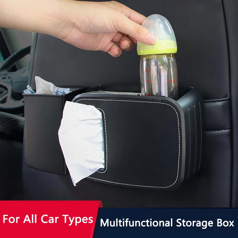 

QHCP Car Front Seat Back Organizer Storage Box Umbrella Multifunction Case Stowing Tidying Trash Can Styling Interior Accessory