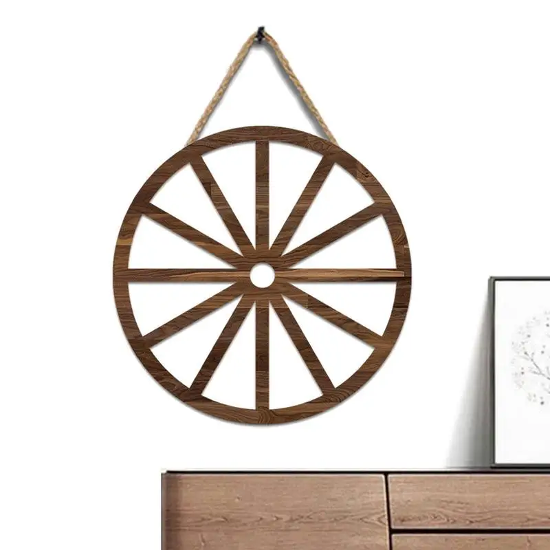 

Wood Cartwheel Decor Wall Mounted Wheel Decor Wall Decor Farmhouse Cartwheel Wheels Cowboy Party Decorations For Bar Patio