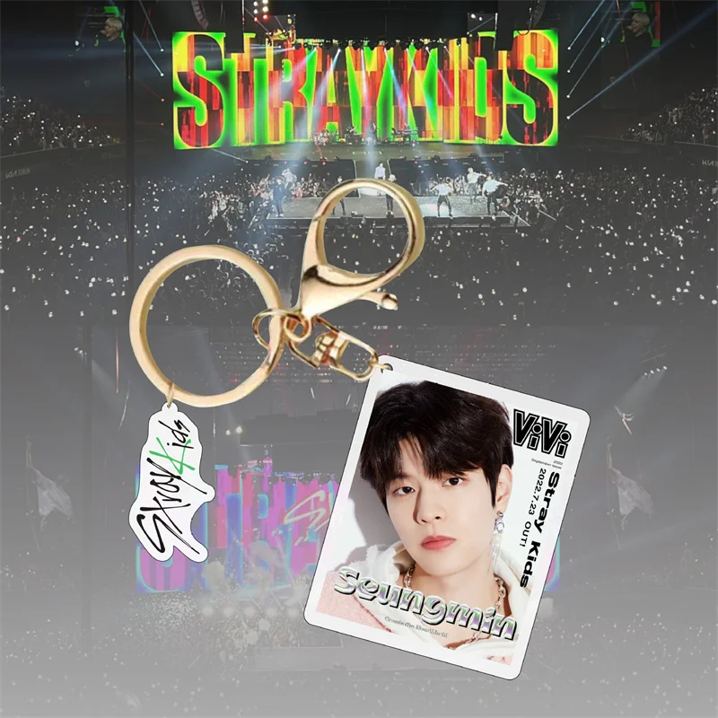 

Kpop Stray Kids Acrylic Keychain New Vivi Key Chain Accessories Key Ring Cute Pendant Keyring Wholesale Gifts Fans Collection
