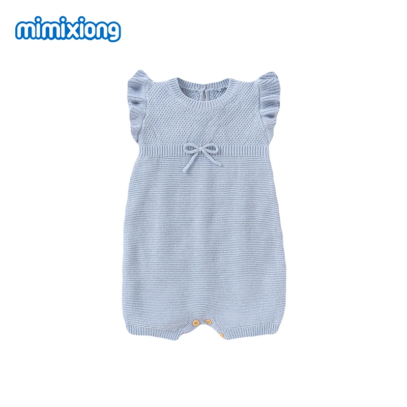 

Infant Baby Girls Romper Clothes Fashion Flying Sleeve Knitted Newborn Bebies One Piece Sunsuits Jumpsuits 0-18m Toddler Outfits