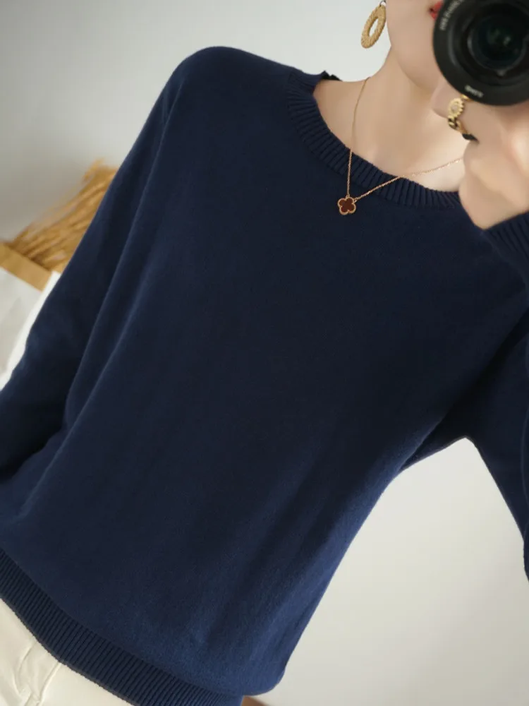 

KOIJINSKY 100 cotton spring and autumn women's new o-neck sweater