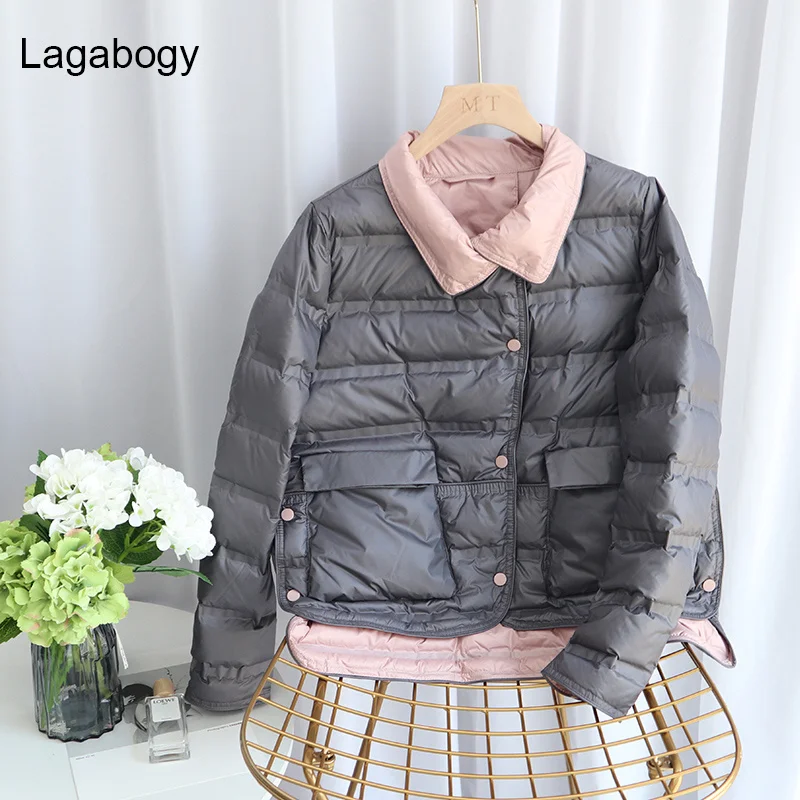 

2021New Winter Oversize 90% White Duck Down Coat Women Casual Warm Short Jacket Female Autumn Ultra Light Parka Outwear