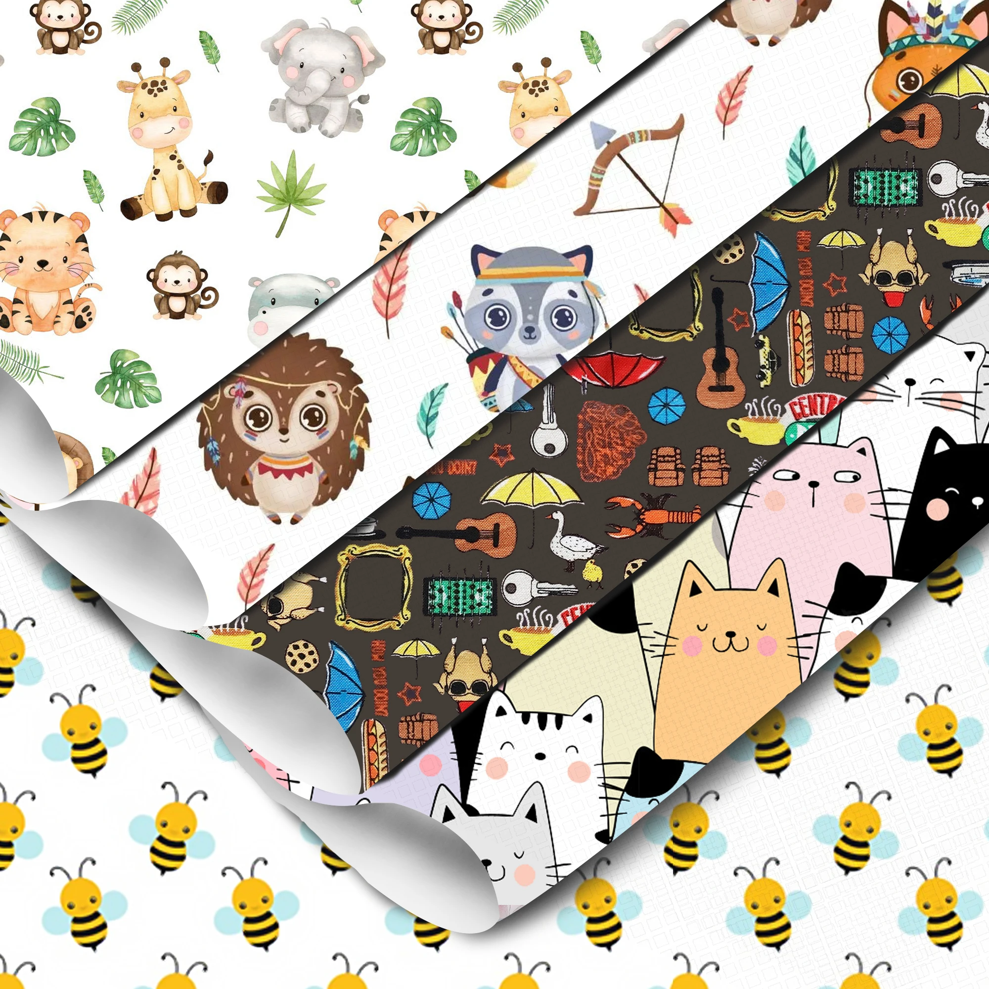 20*33cm Cartoon Character Animal Faux Leather Sheets DIY For Bows Handmade Earring Home Decoration Vinyl