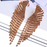 fashion tassel crystal chain long hanging earrings 2022 luxury design modern fairy wings earring jewelry accessories for women