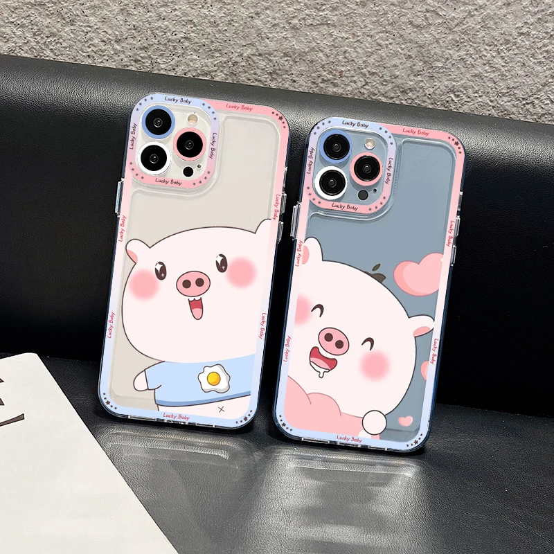 

Cute Pig Phone Case For IPhone 14 13 12 11 Pro Max XS X XR SE 2020 6 7 8 Plus Mini Protective Cover