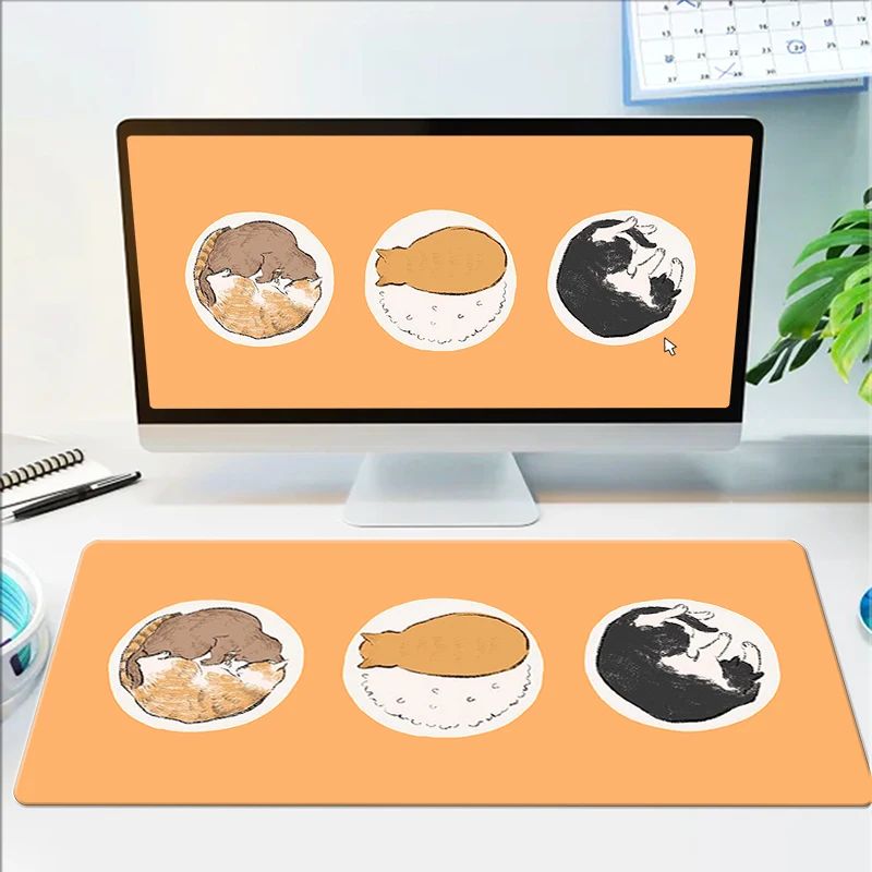 

Cats Mouse Pads Non-slip Rubber Mousepad Kawaii Neko Mause Pad Cute Desk Mat Computer Desks Gamer Accessories Keyboard Gaming Pc