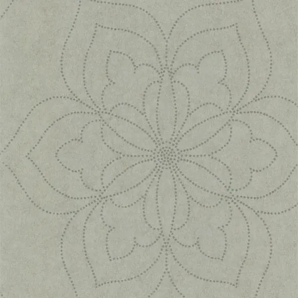 

Charlotte Silver Modern Floral Wallpaper