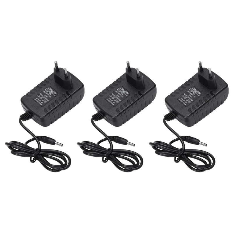 

3X EU вилка AC 100-240V To DC 5V 2A адаптер конвертер зарядное устройство 3,5 мм черный