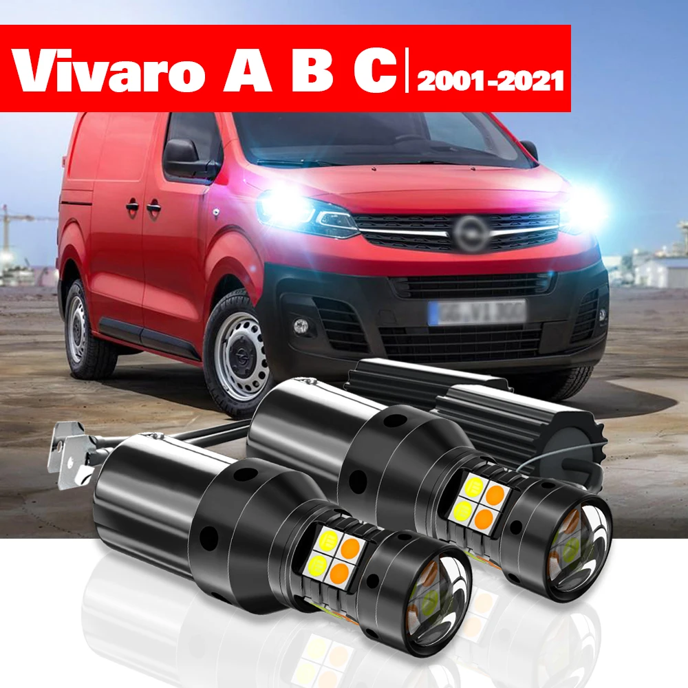 

For Opel Vivaro A B C 2001-2021 Accessories 2pcs LED Dual Mode Turn Signal+Daytime Running Light DRL 2014 2015 2016 2017 2018