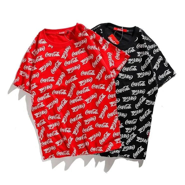 Футболка с коротким рукавом для мужчин и женщин принтом логотипа Coca-Cola |