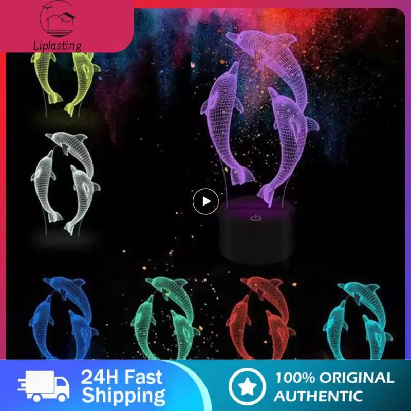 

Kedia Dolphin Series Night Light Colorful Creative 3D LED Nightlight 16 Colors Change Remote Acrylic Lamp For Bedroom Decoration