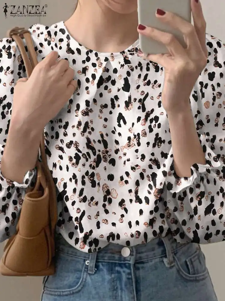 Модная женская осенняя богемная рубашка ZANZEA с длинным рукавом Повседневная