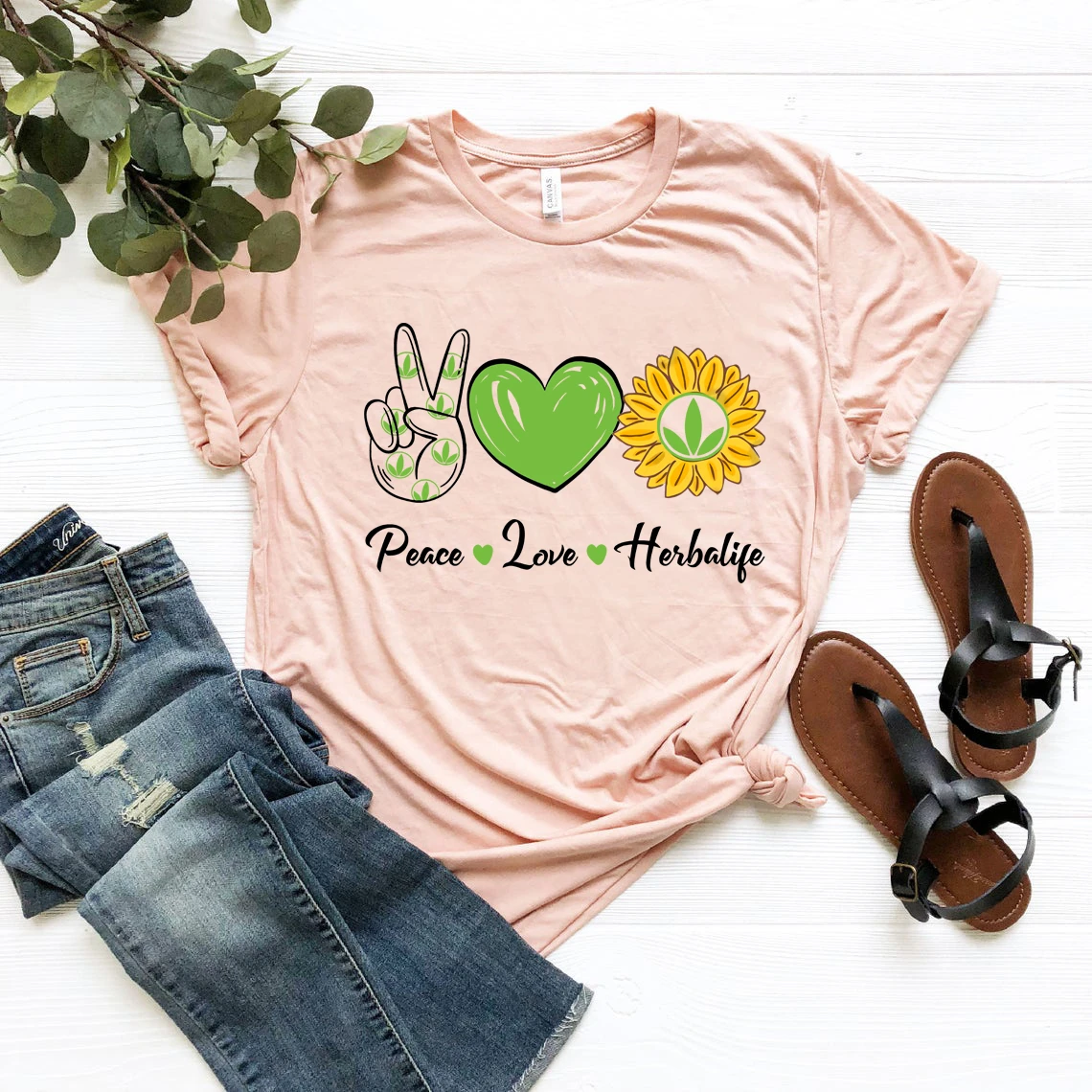 Новинка 2021 футболка Arrval Peace Love Sunshine Herbalife Милая топы для мужчин и женщин футболки с