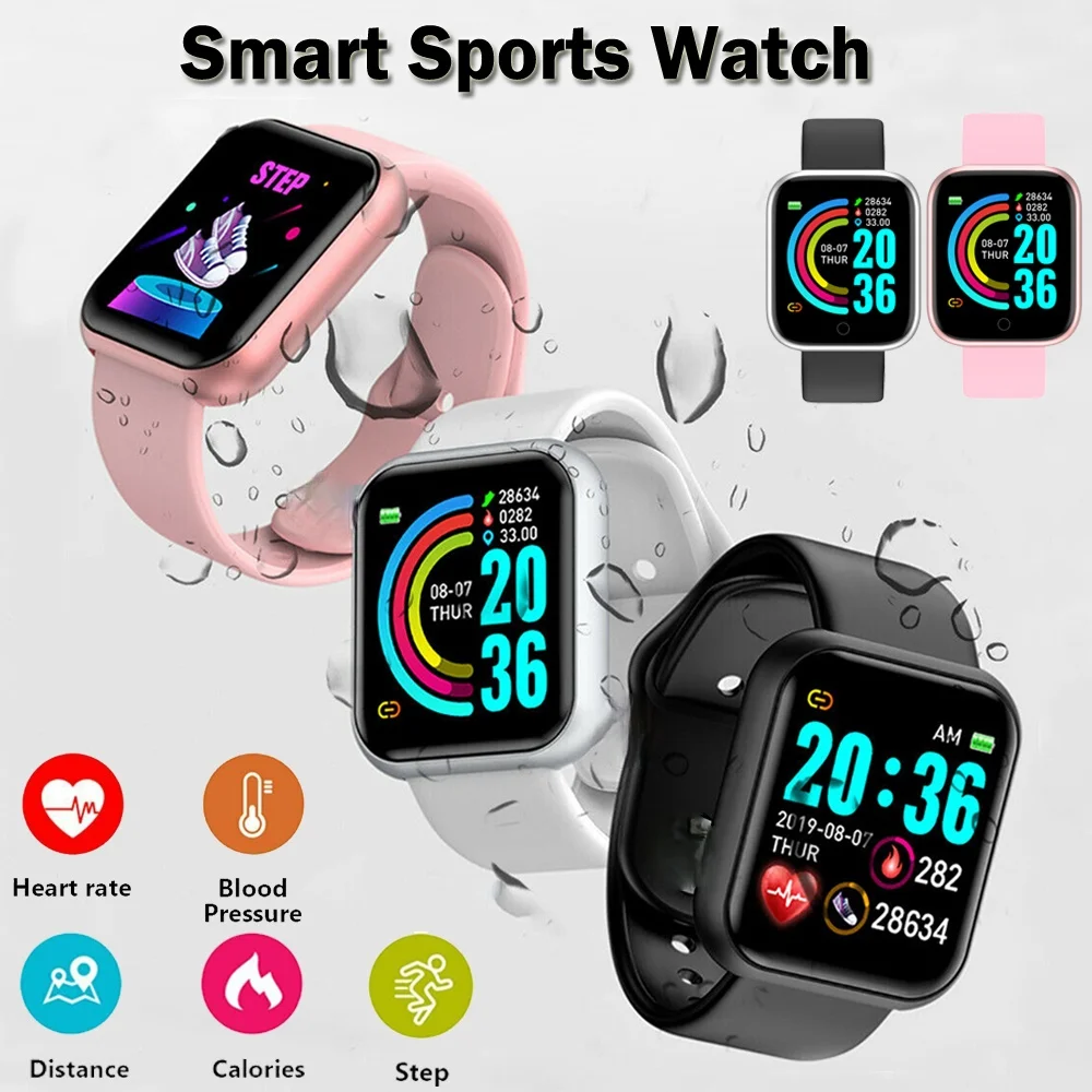 

Smart Watch Blood Pressure Fitness Tracker Bracelets Clock Waterproof IP67 Sports Men Women Watch Android IOS D20 Y68