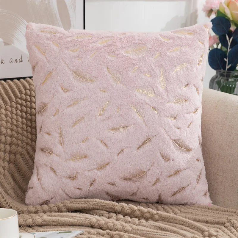 Наволочка бархатная для подушки декоративный двухсторонний плюшевый чехол