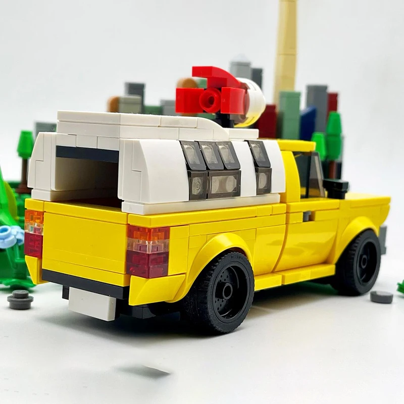 Набор для сборки 268 деталей: Грузовик-пиццерия MOC из серии Story Racing Car, модель для демонстрации, креативный набор, настольная игрушка, подарок для коллекционеров (art.: 3920dc0d6597e) - 3920dc0d6597e