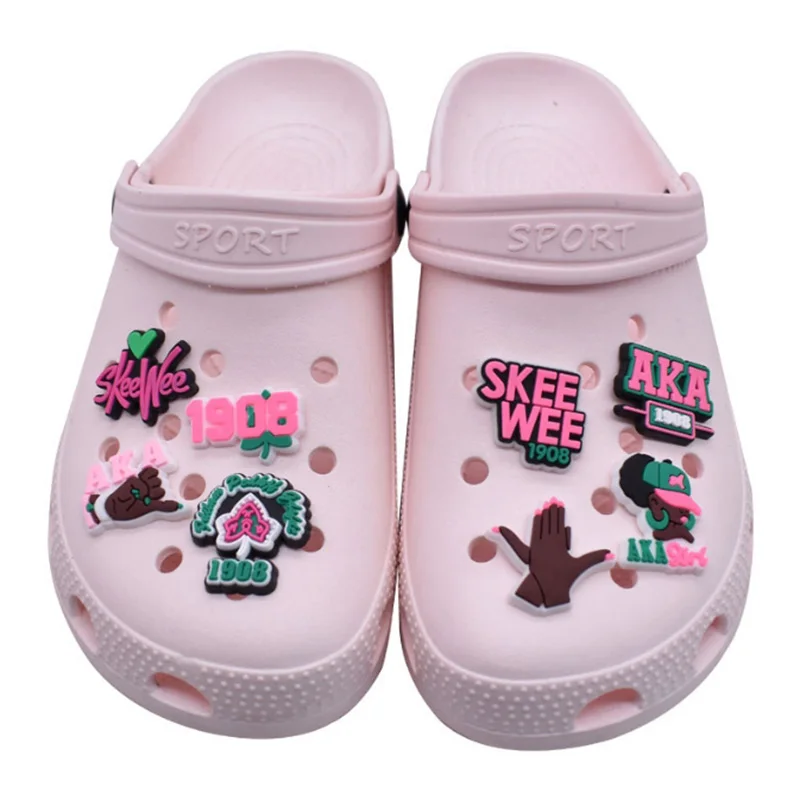 Лидер продаж 1 шт. подвески для обуви розовый Английский Радуга AKA 1908 аксессуары