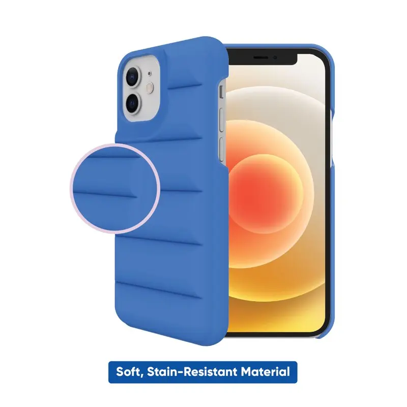 2023 new for Puffer Soft Quilted Phone Case for iPhone 12 and iPhone 12 Pro - Cobalt