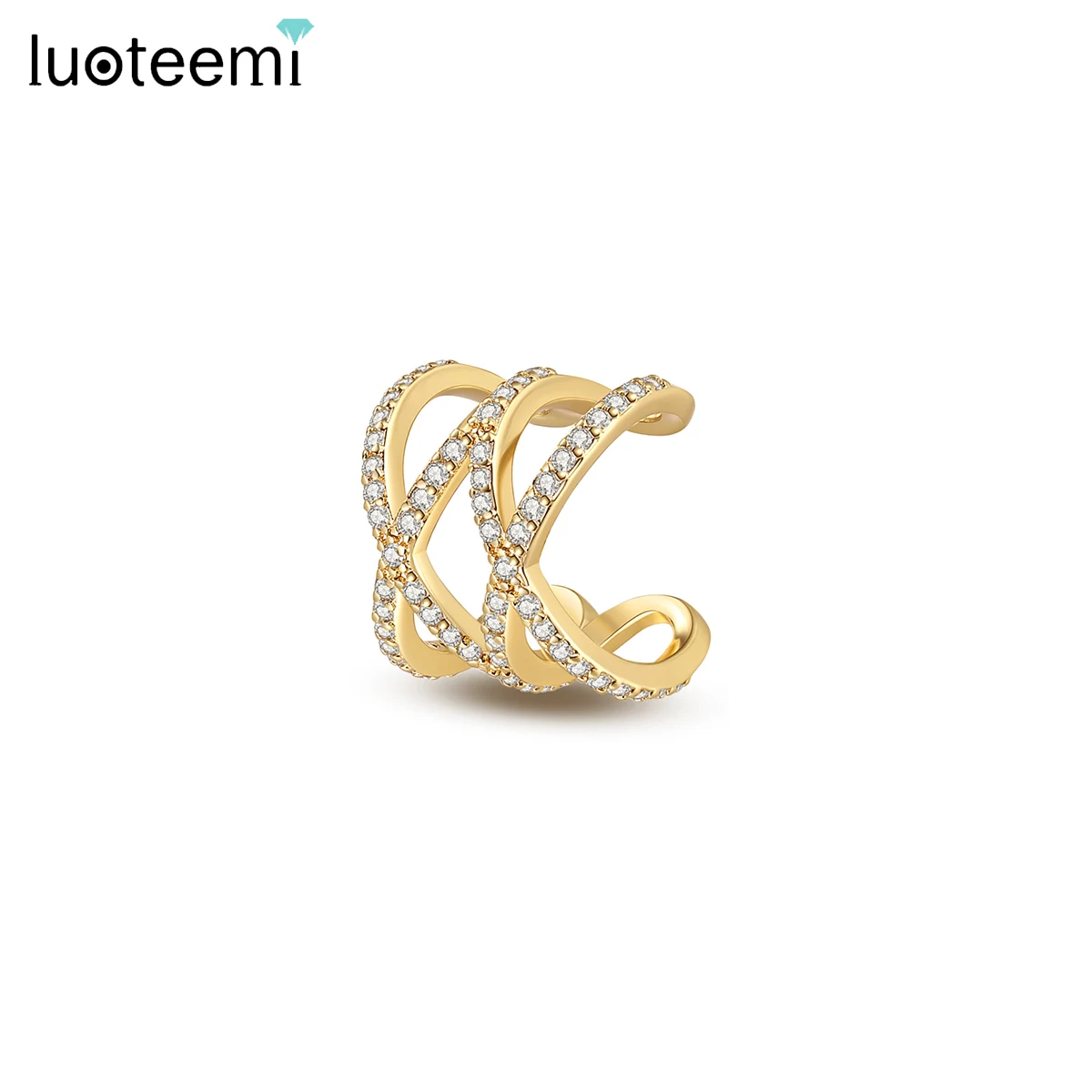

LUOTEEMI 1Pc Gold Color Without Piercing Cuff Earring Earcuff Wrap Rock Earring Cuff No Piercing Women Clip Adjustable Earring