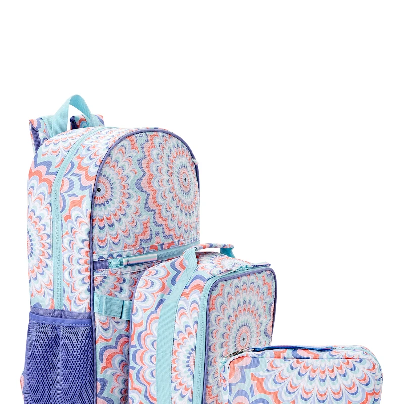 Children's Backpack with Lunch Box and Pencil Case 3-Piece Set Set Fly Free  Peach