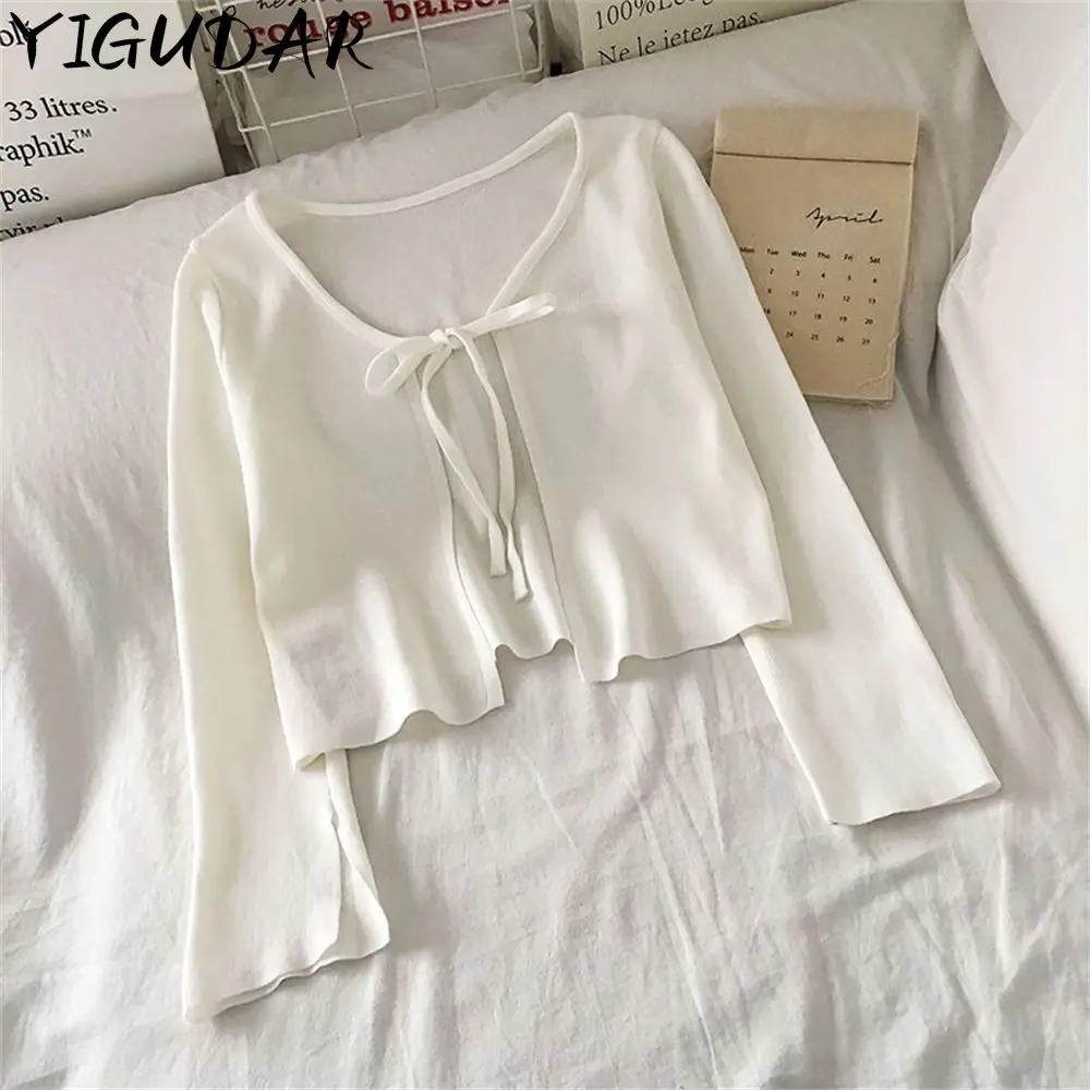 

Knit Cardigan Coat Sun Protection Clothing Shawl Cover-ups Women's Summer Thin Cardigan Top Korean Loose Fashion Light Short