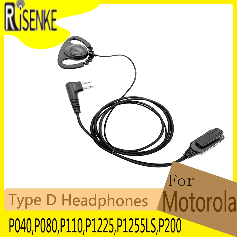 Type D Headphones Walkie Talkie Accessories Earpiece for Motorola P040,P080,P110,P1225,P1255LS,P200 Two Way Radio Earphone