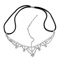 luxury crystal headband for women bridal wedding hair jewelry clips decoration elastic rhinestone crown hair headdress