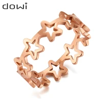 dowi stainless steel silver colors stars hollow out rings female finger rings anillos wholesale for women couple party gift