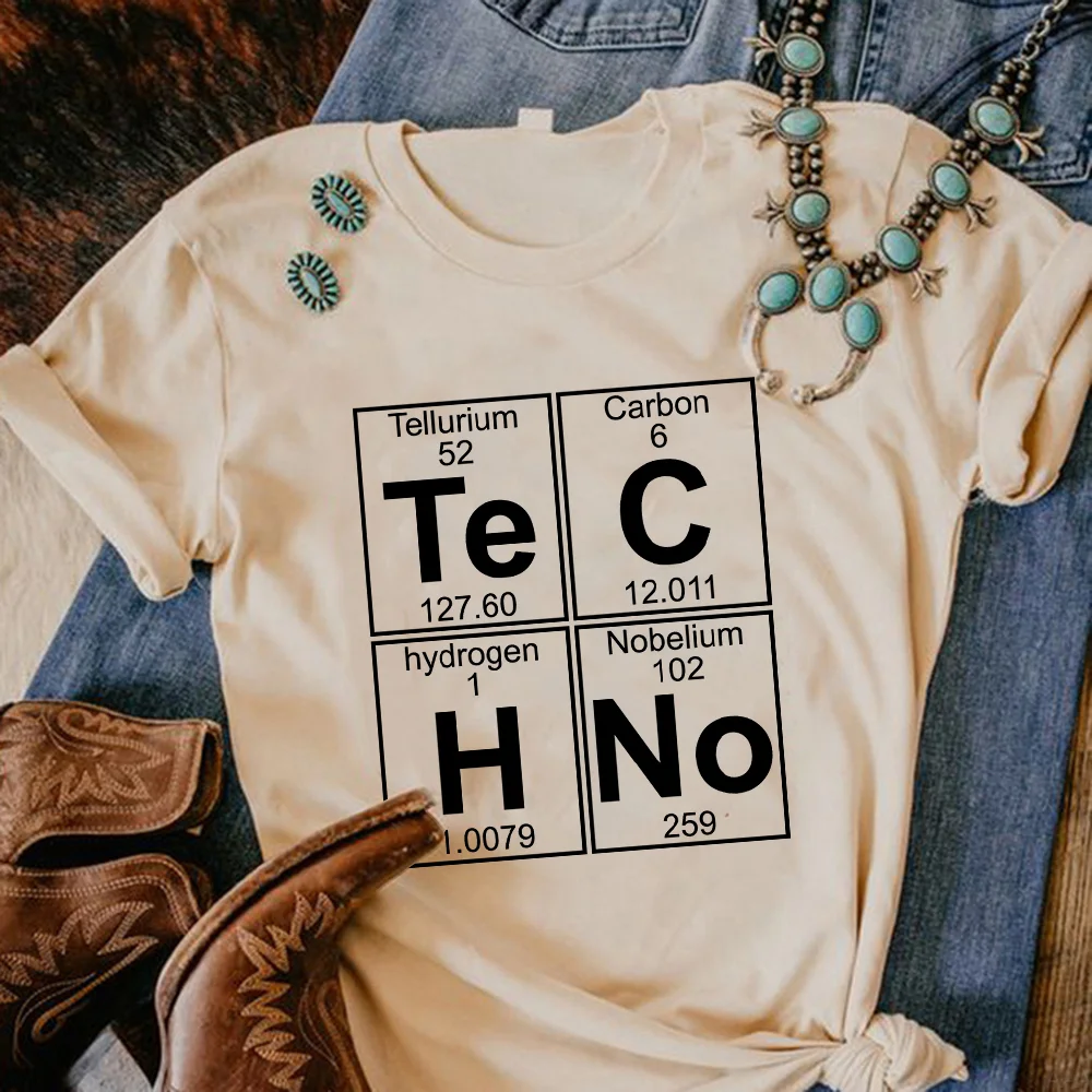 

Techno t shirt women Japanese streetwear Tee female 2000s funny clothing