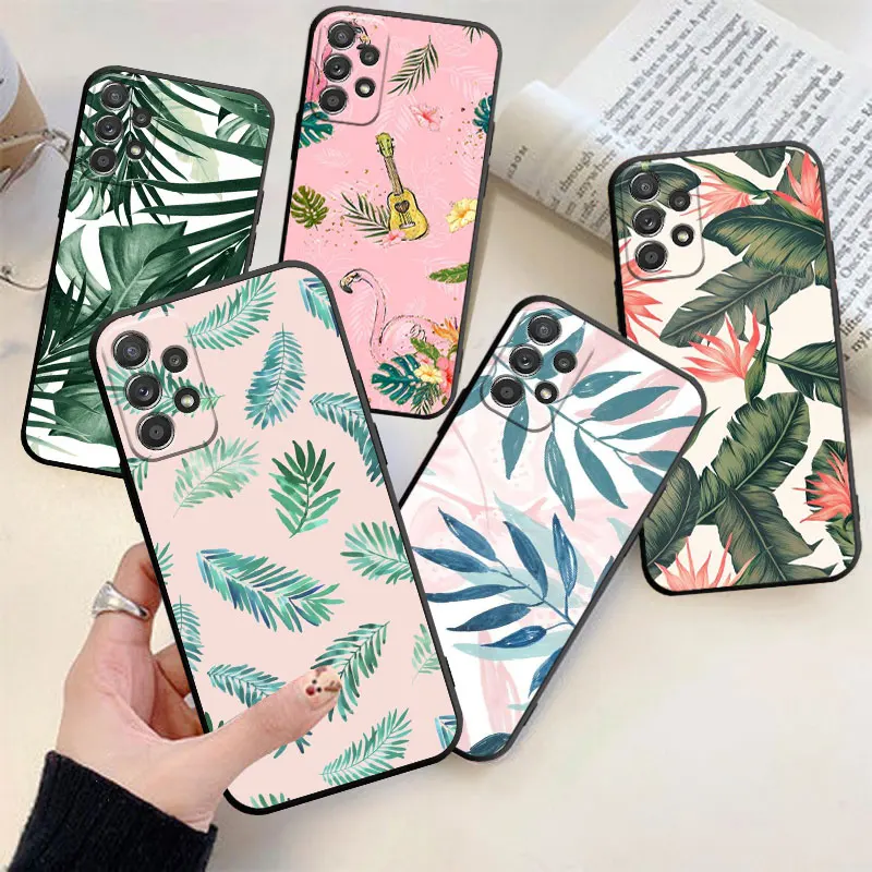

Retro Flower Leaf Phone Case For Samsung Galaxy A53 A52 A70 A71 5G A73 NOTE 8 9 10 A22 LITE PLUS 20 ULTRA M52 M31 Cover Coque