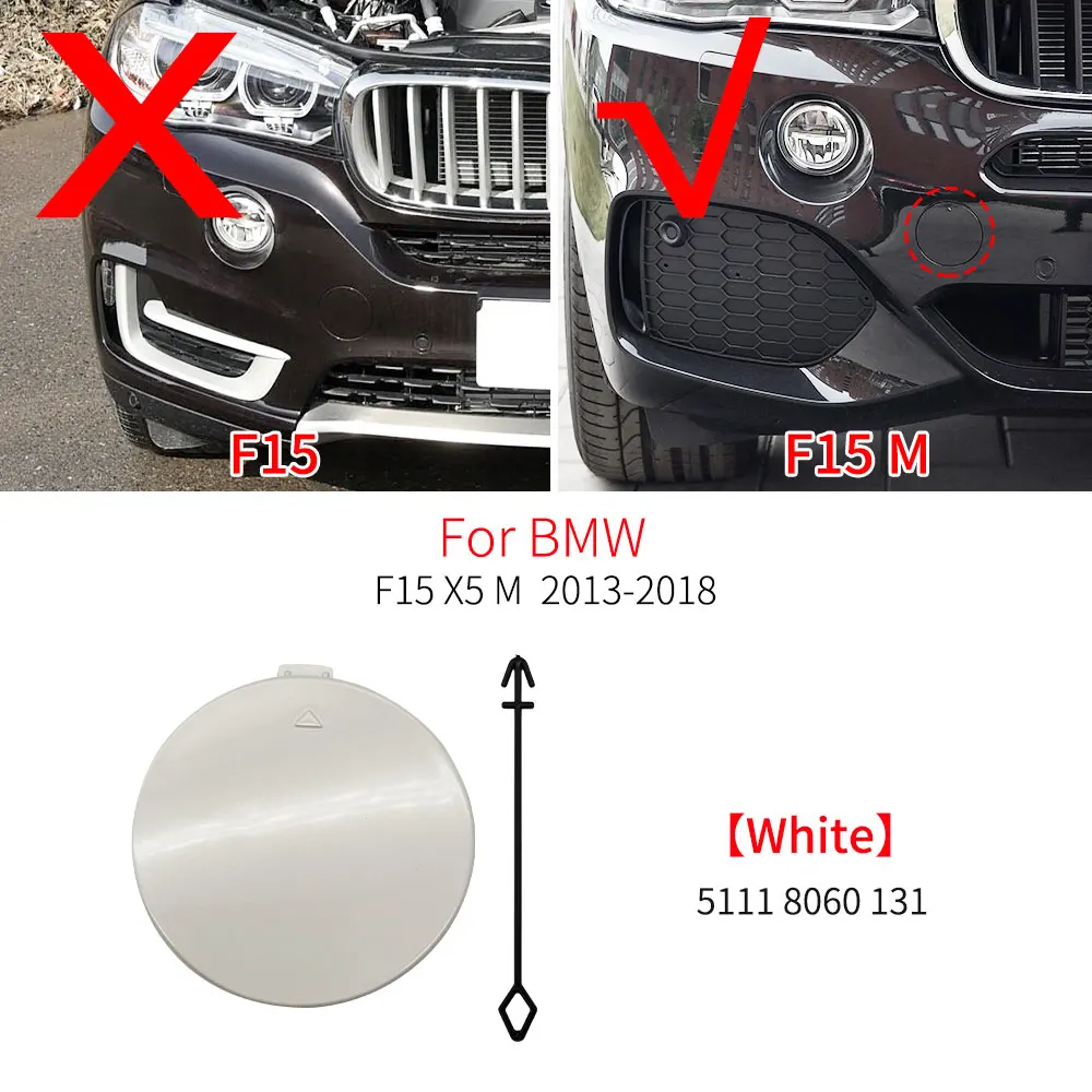 

Для BMW F15 X5 M Sport 2014-2018 автомобильный передний бампер, крюк прицепа, буксировочная крышка, сменный аксессуар, черный, белый цвет 51118060131