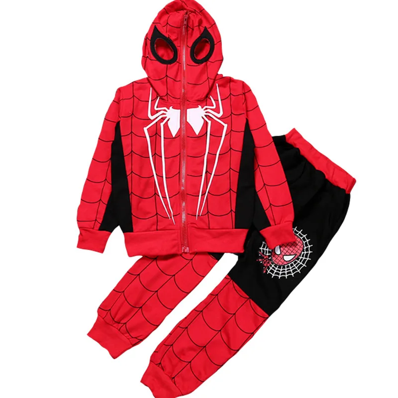 

Boys Spiderman Spring Autumn Clothes Sets Kids Christmas Cosplay Coat And Pants Costume Children Boys Cartoon Suits Clothing