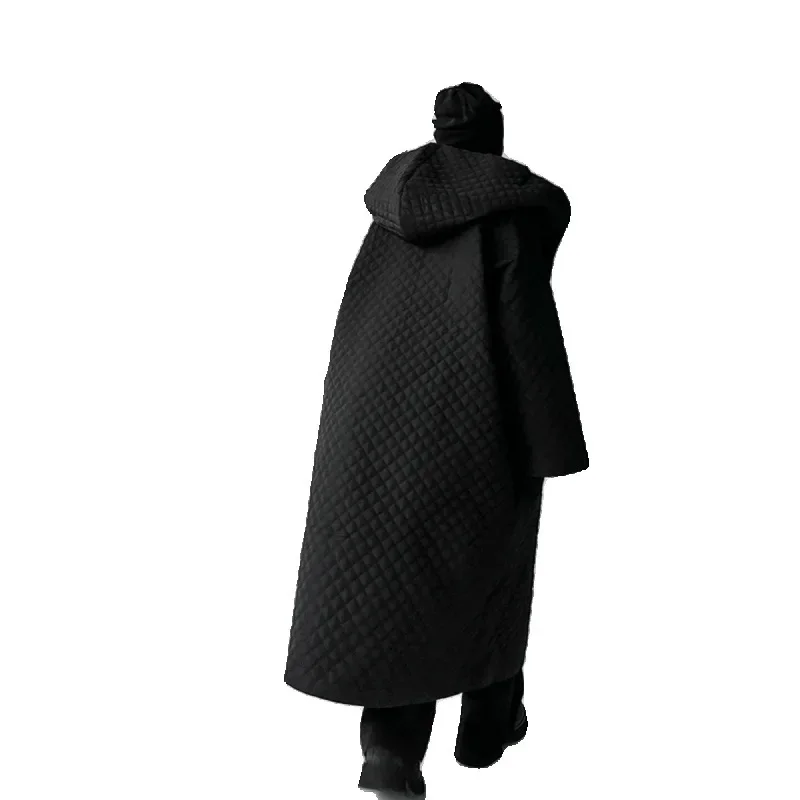 Зимнее длинное хлопковое пальто в японском стиле Mountain Village Vintagedull с капюшоном Argyle