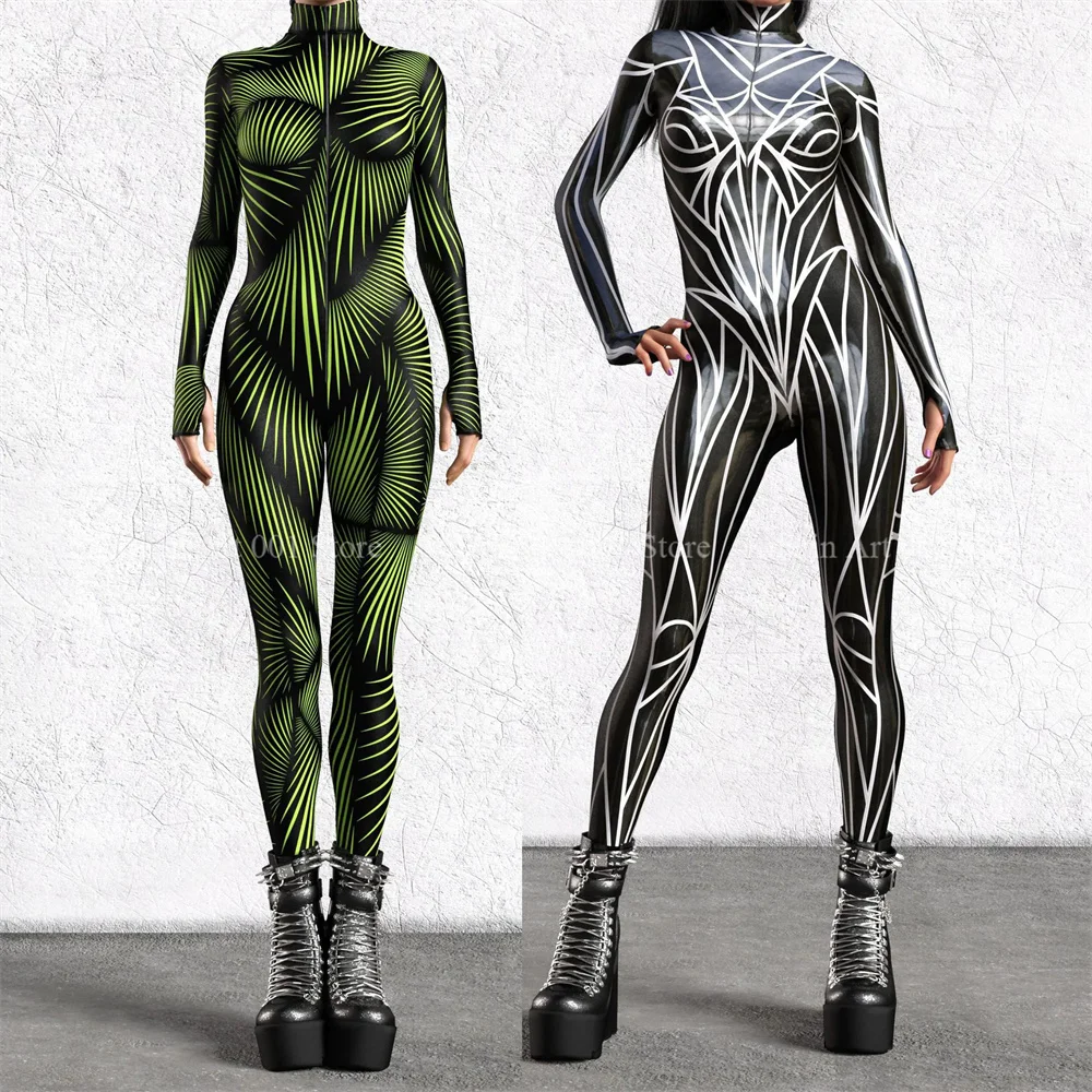 Женский сексуальный художественный комбинезон панк-морфот Хэллоуин робот