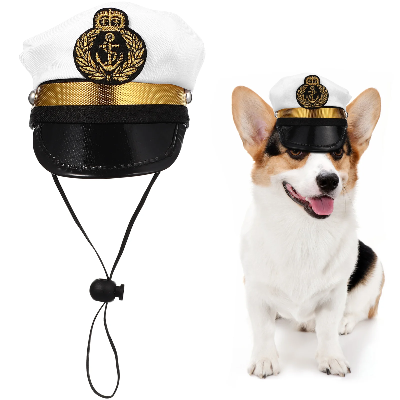 

Hat for Dogs, Captains Hat Sailors White Hat for Christmas Costume Photo Props