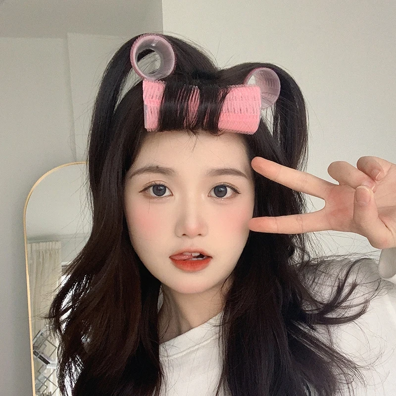 

4PCS Hair Curler Self Holding Adhesive Professional Hairstyle Design Heat Free Portable Styling Hair Curler Hair Rollers