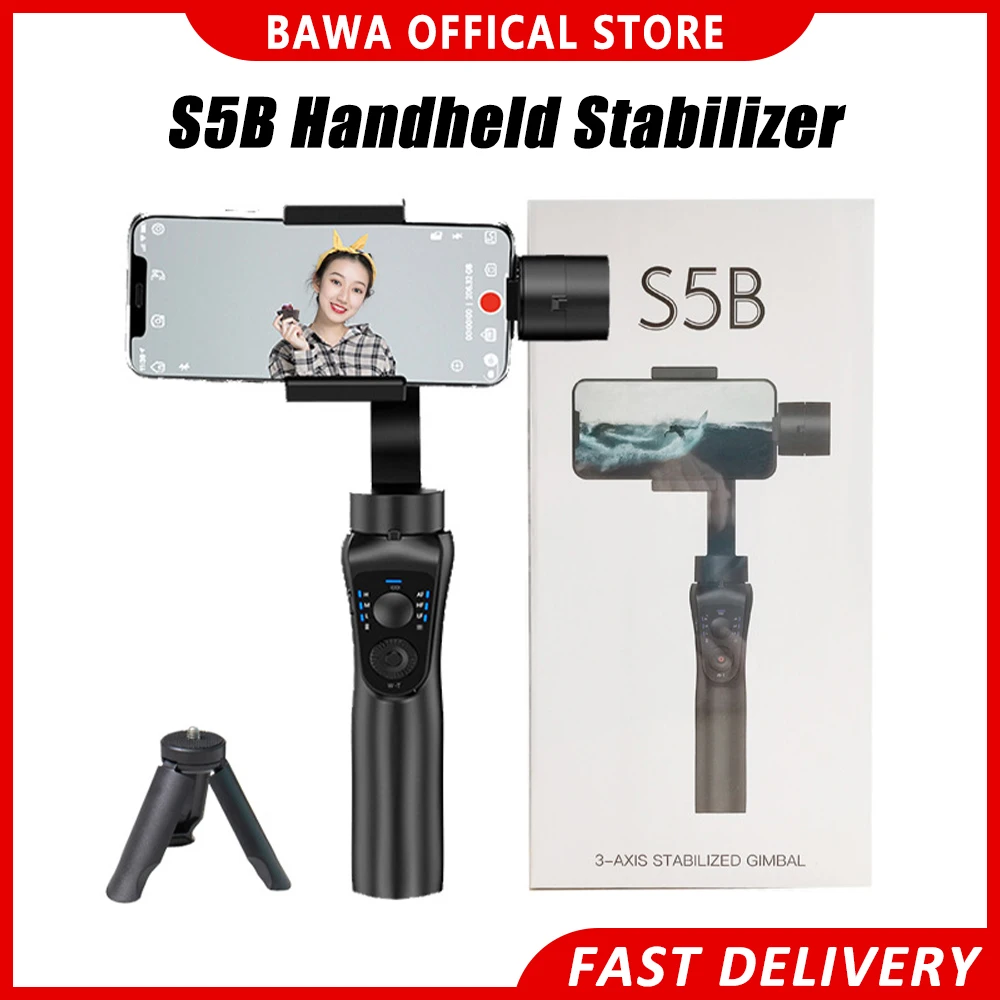 

3 axis S5B Handheld Stabilizer Gimbal Holder Action Camera Cellphone Anti-Shake Video Smartphone Professional Record For Phone