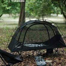Vidalido 야외 캠핑 침대 텐트, 가볍고 편리한 그물, 모기 방지, 휴대용 알루미늄 합금 막대 내부