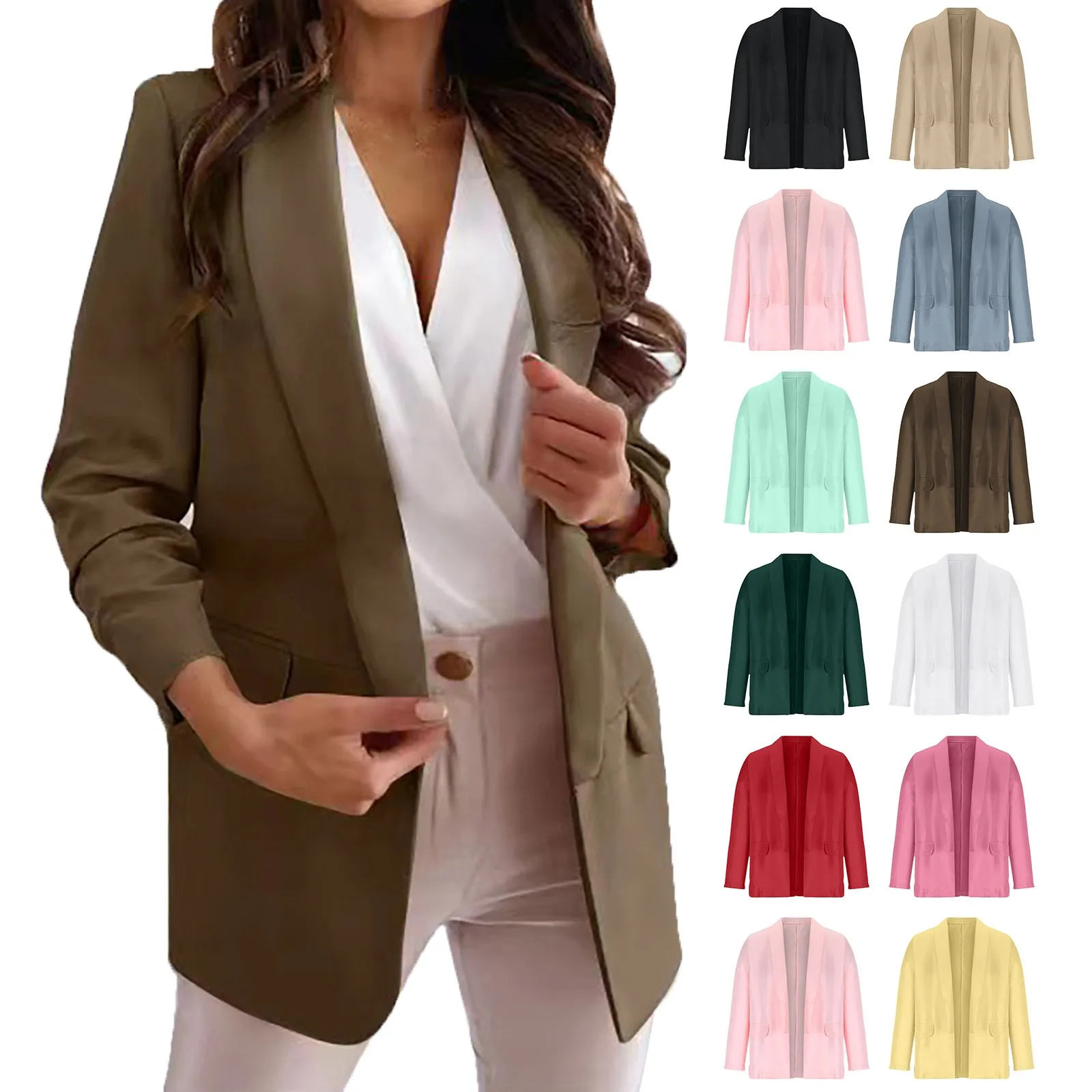 

Модные женские куртки и пальто с длинным рукавом и открытой передней частью, женские пальто для холодной погоды, короткие женские зимние пальто