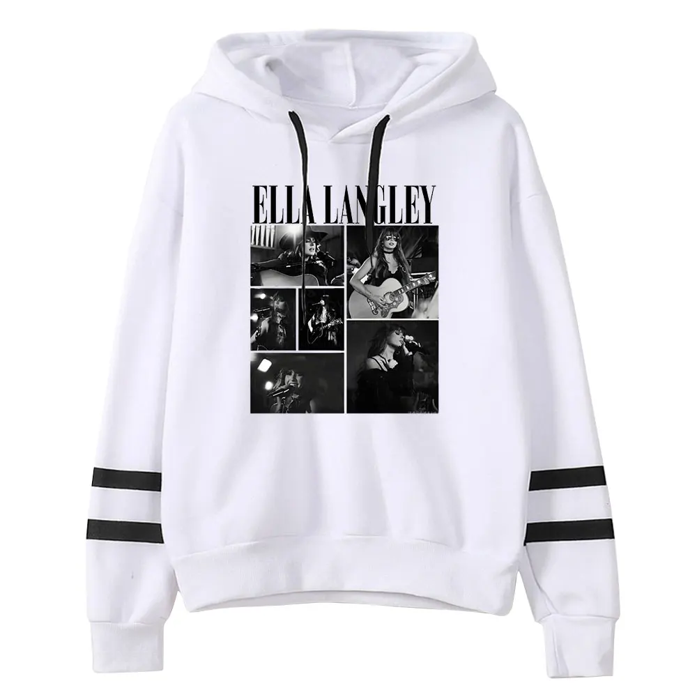 Фото Толстовки с капюшоном Ella Langley Merch, толстовка с рукавами с параллельными перекладинами, повседневная одежда, повседневная одежда №1