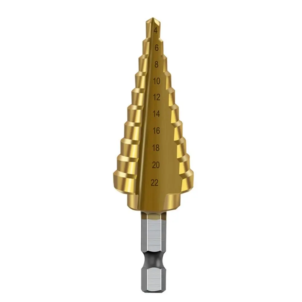 

Ступенчатое сверло HSS с титановым покрытием 4-22 мм