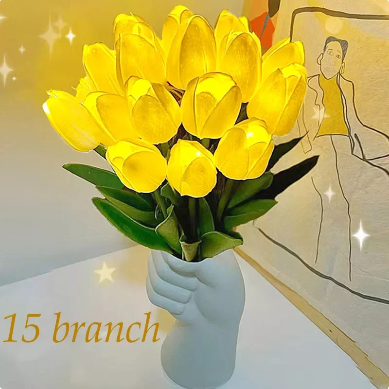

Ins LED Tulip Lamp Creative Luminous Tulips Artificial Lights For Banquet Photo Props Bedside Home Wedding Decor