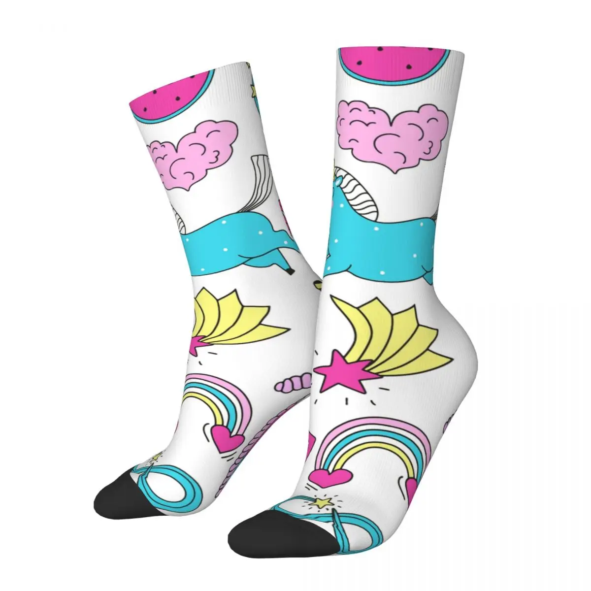 

Hip Hop Retro Colorful Bird Crazy Men's compression Socks Unisex Funny And Lovely Pink Flamingo Beautiful Harajuku Crew Sock