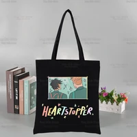 heartstopper graphic printed canvas nick and charlie shoulder bag female harajuku funny eco romance tv show shopper bag