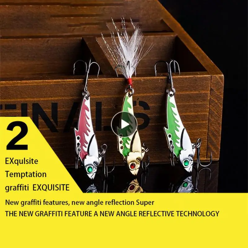 

Feather Three Hooks Fake Bait High Imitation Fish Sharp Hook Vib Sequin Lure Small And Smart Throwing Distance 9.3g Bait 4.5cm
