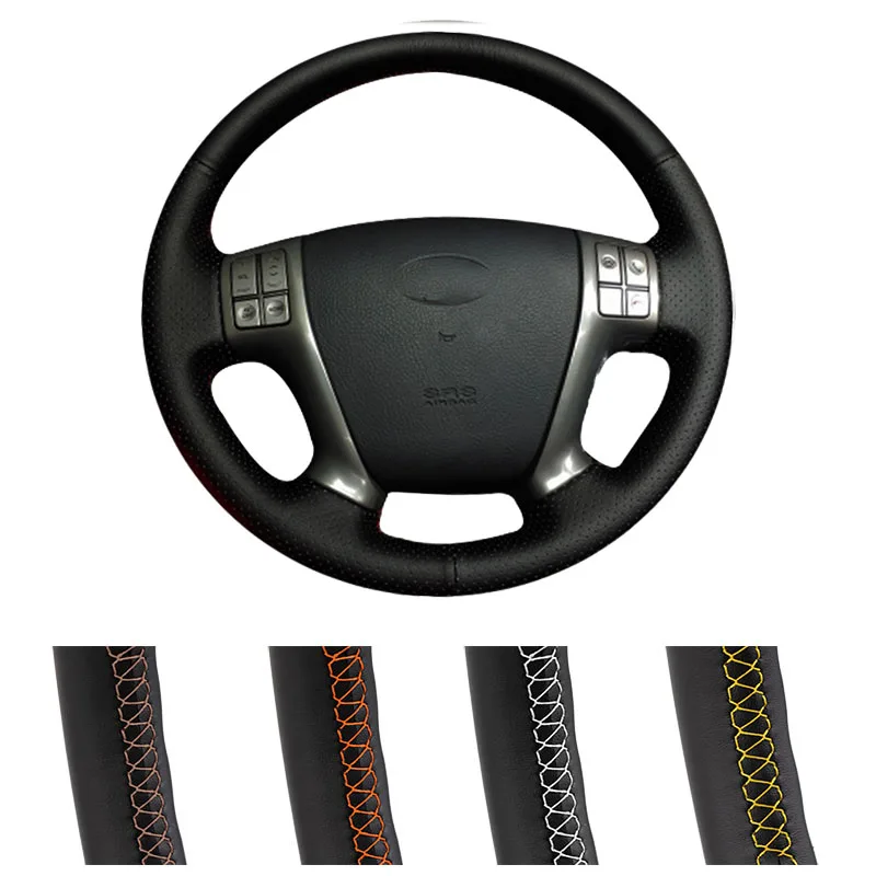 

Customized Car Steering Wheel Cover For Hyundai Veracruz 2007-2012 IX55 2007-2012 Vera Cruz Artificial Leather Steering Wrap