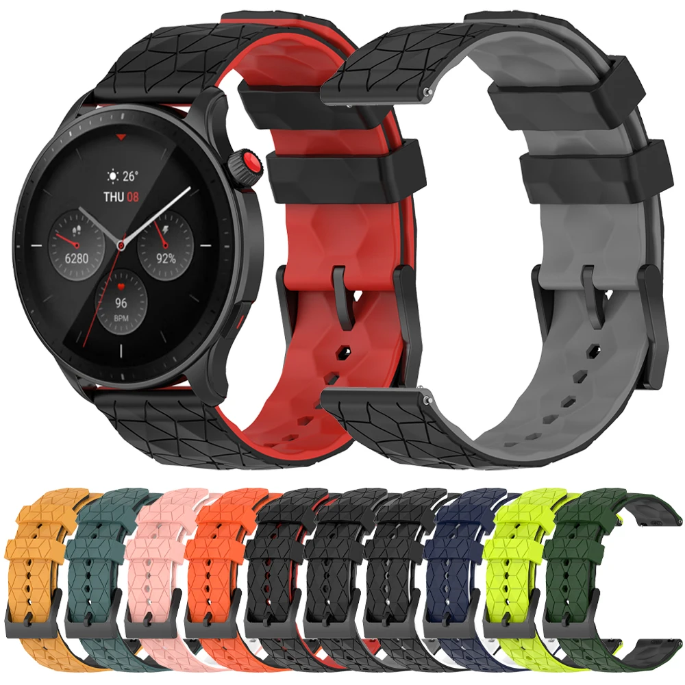 Ремешок силиконовый для Huami Amazfit BIP 5 GTR 4/GTR3 Pro 47 42 мм браслет Xiaomi Mi Watch S2 S1 20 22