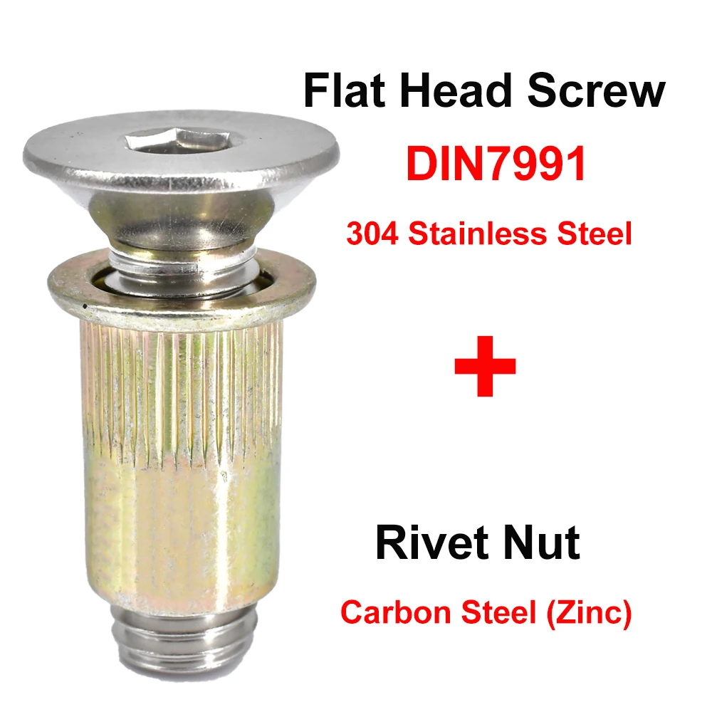 

Набор из 2-30 штук круглых/чашечных/потайных винтов с заклепками M3-M10 гайка с накаткой, различные материалы, углерод/304 нержавеющая сталь/оцинкованная