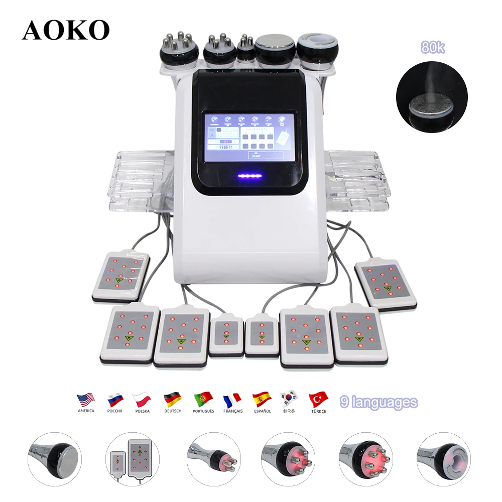 Новый 80K кавитационный аппарат 6 в 1 косметическая машина для удаления целлюлита